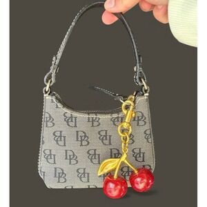 Dooney & Bourke Mini Bag Top Zip Purse Classic Logo DB Canvas  Vintage Purse